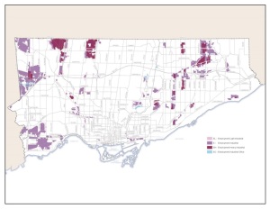 Map 1: Toronto Zoning By-law Employment Industrial Zones, 2013.[14]